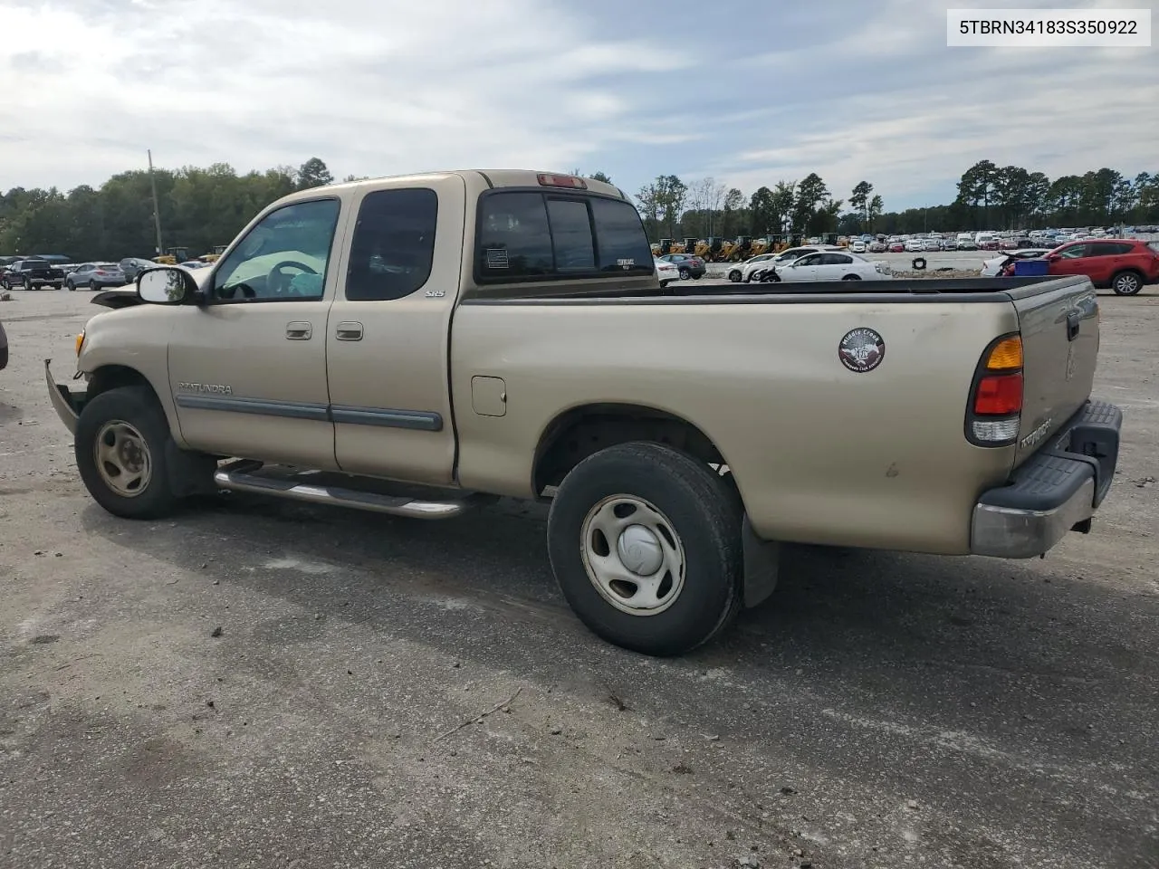 2003 Toyota Tundra Access Cab Sr5 VIN: 5TBRN34183S350922 Lot: 75209574