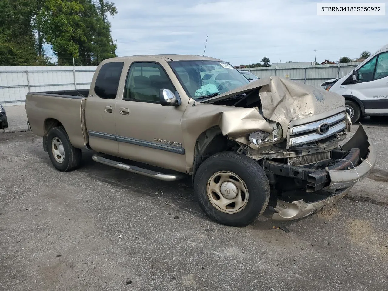 2003 Toyota Tundra Access Cab Sr5 VIN: 5TBRN34183S350922 Lot: 75209574