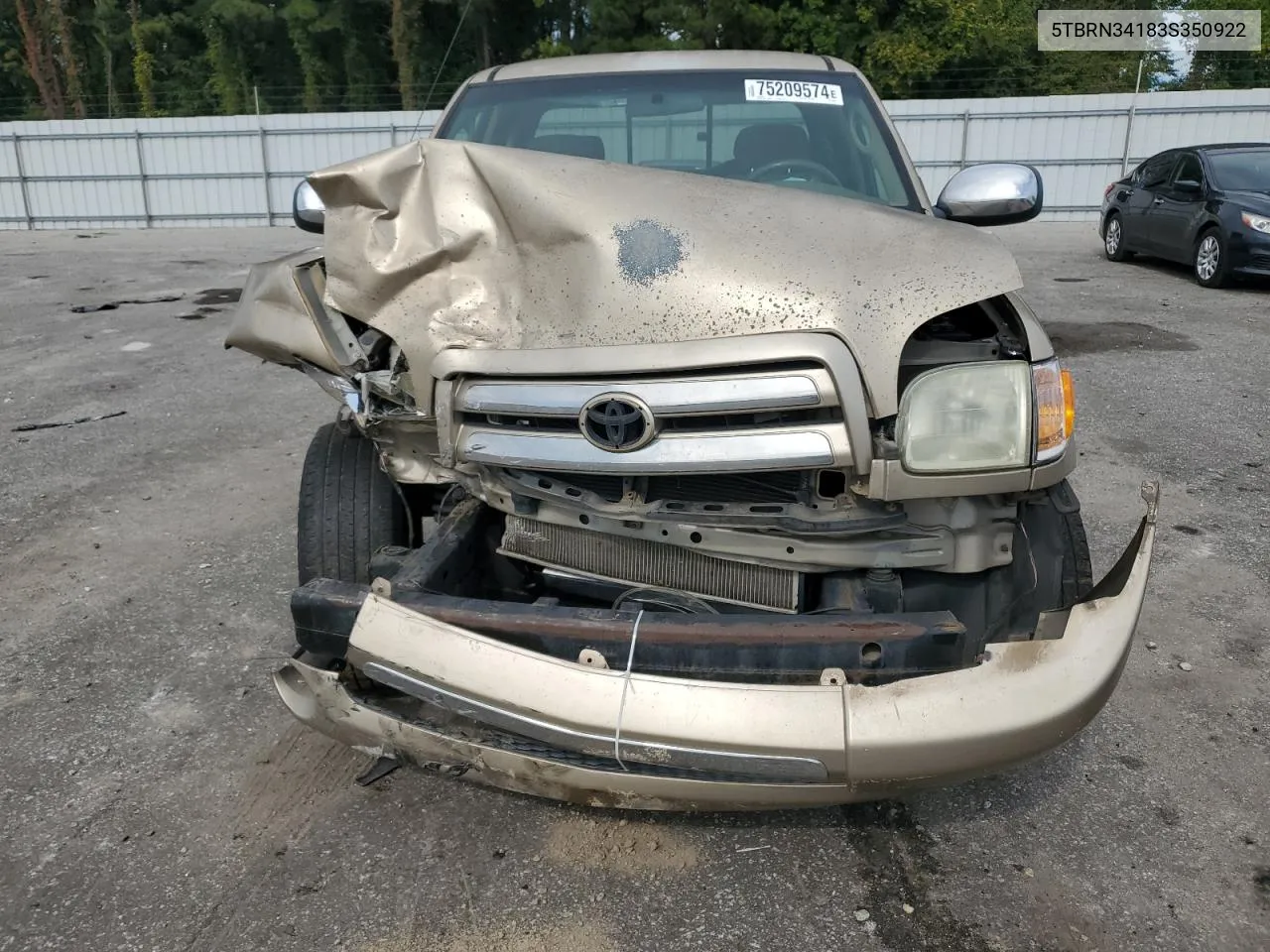 2003 Toyota Tundra Access Cab Sr5 VIN: 5TBRN34183S350922 Lot: 75209574