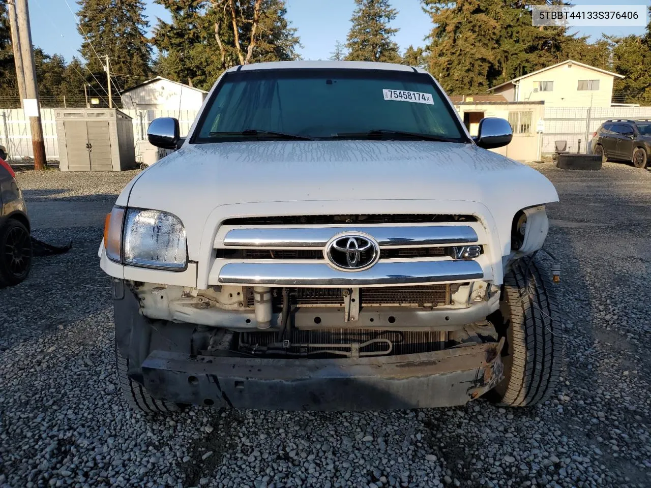 2003 Toyota Tundra Access Cab Sr5 VIN: 5TBBT44133S376406 Lot: 75458174