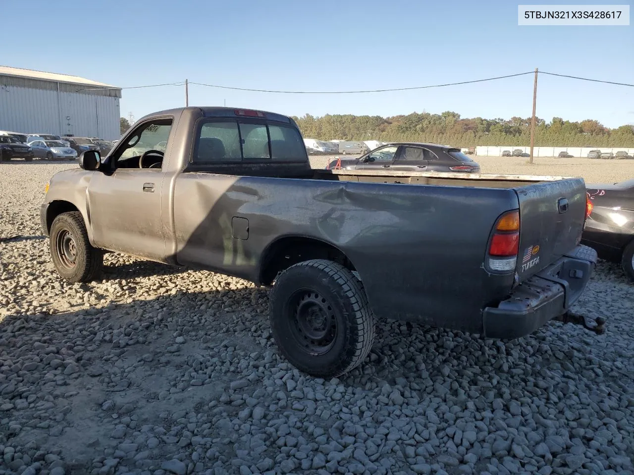 2003 Toyota Tundra VIN: 5TBJN321X3S428617 Lot: 75841844