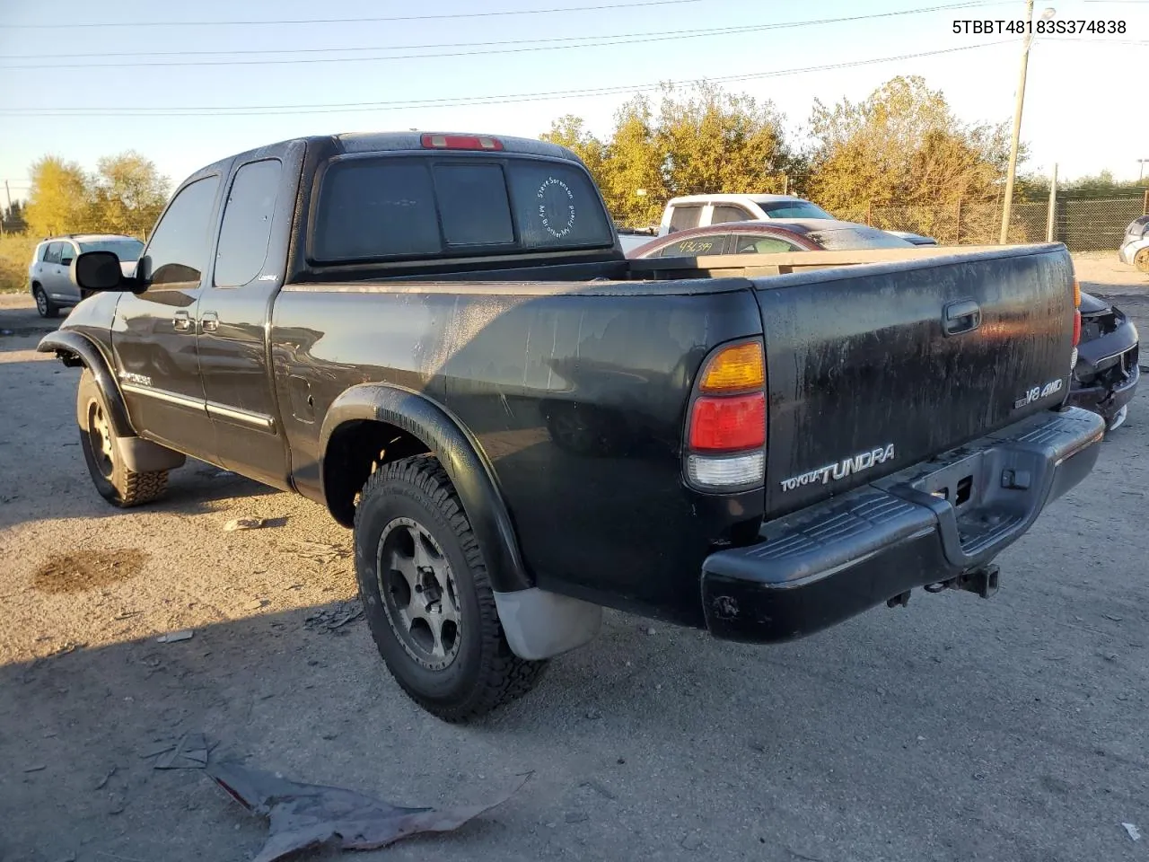 2003 Toyota Tundra Access Cab Limited VIN: 5TBBT48183S374838 Lot: 76271444