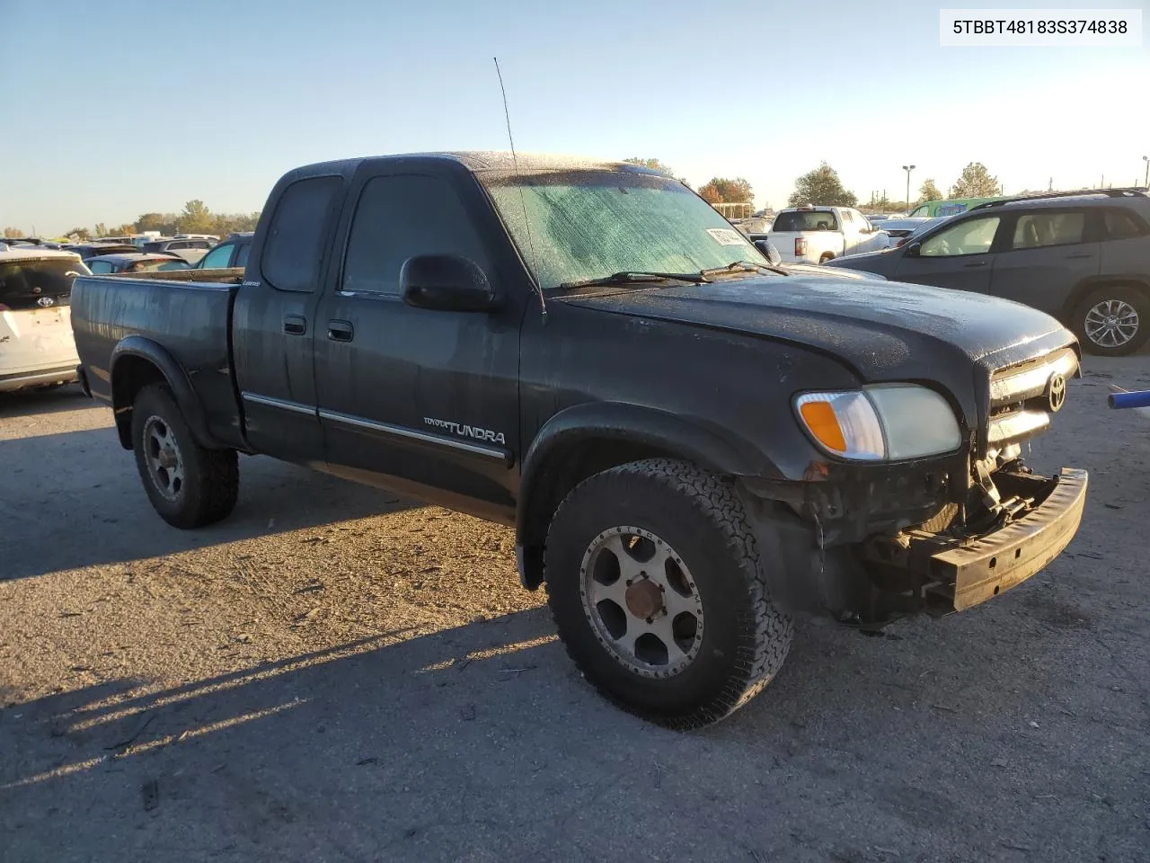 2003 Toyota Tundra Access Cab Limited VIN: 5TBBT48183S374838 Lot: 76271444