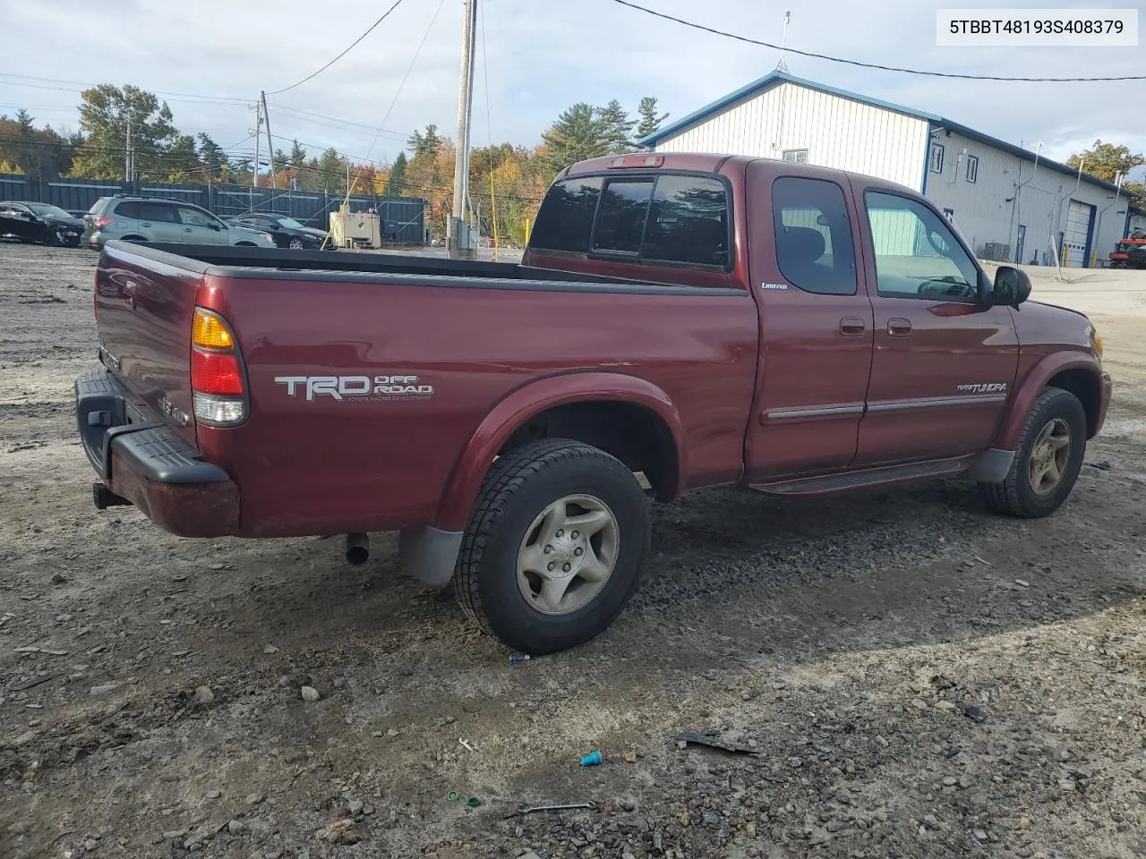 5TBBT48193S408379 2003 Toyota Tundra Access Cab Limited