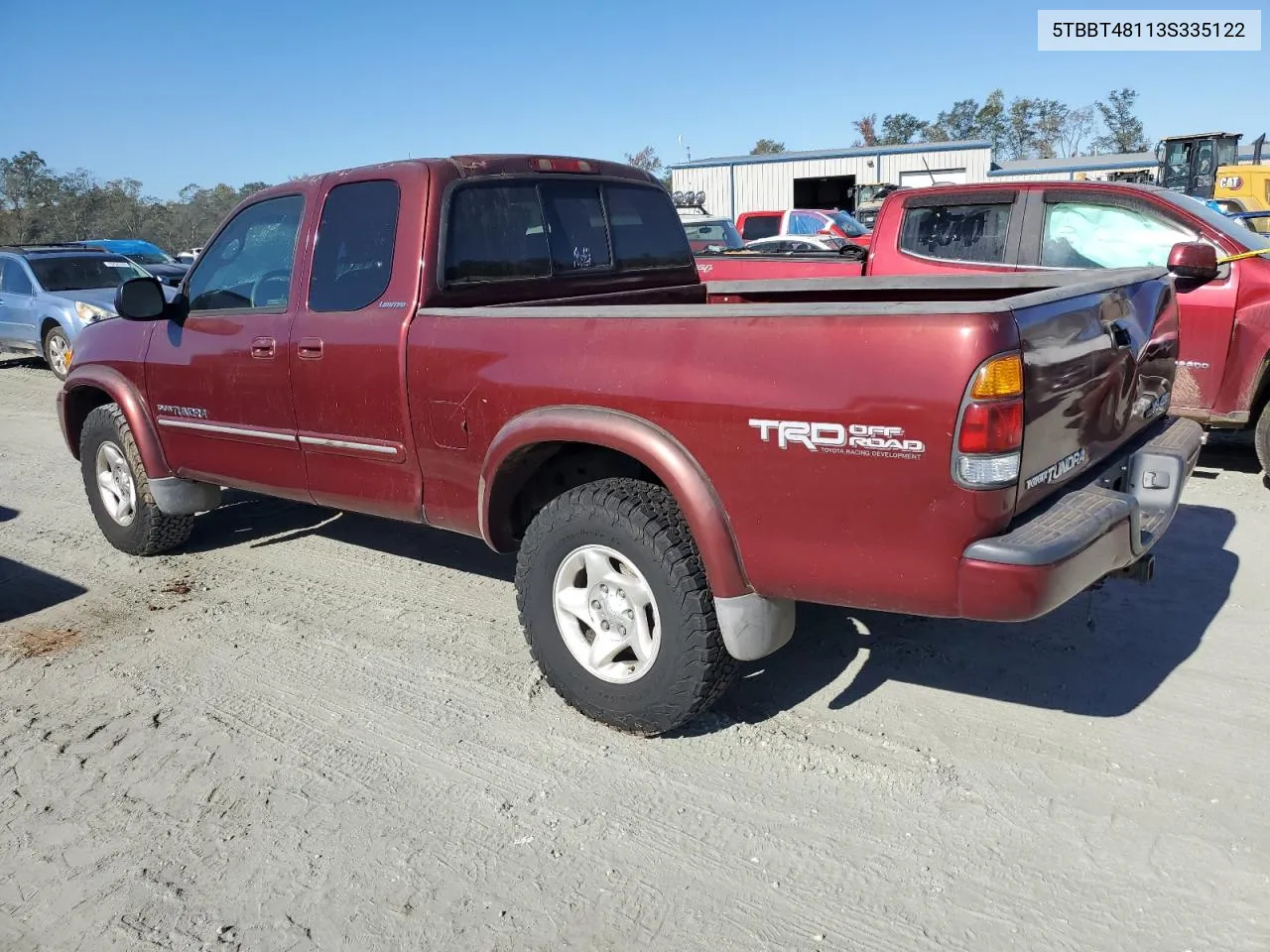 2003 Toyota Tundra Access Cab Limited VIN: 5TBBT48113S335122 Lot: 76908114