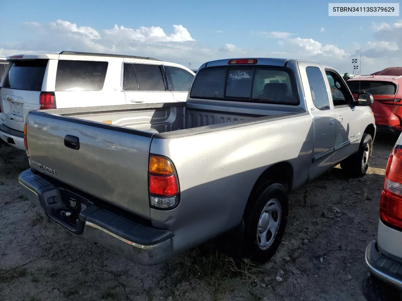 2003 Toyota Tundra Access Cab Sr5 VIN: 5TBRN34113S379629 Lot: 77136604