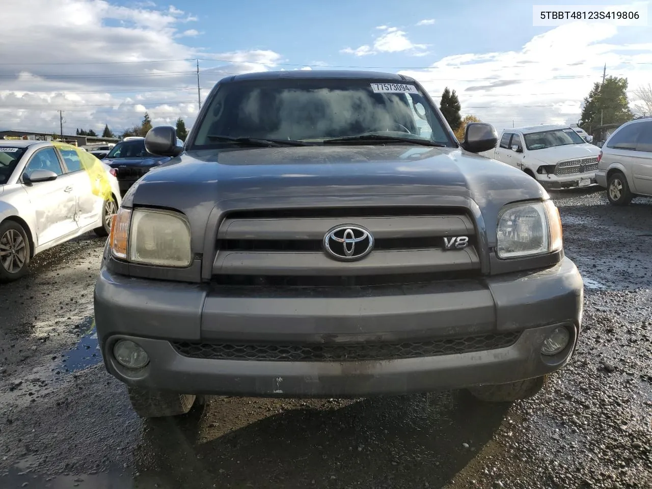 2003 Toyota Tundra Access Cab Limited VIN: 5TBBT48123S419806 Lot: 77573094