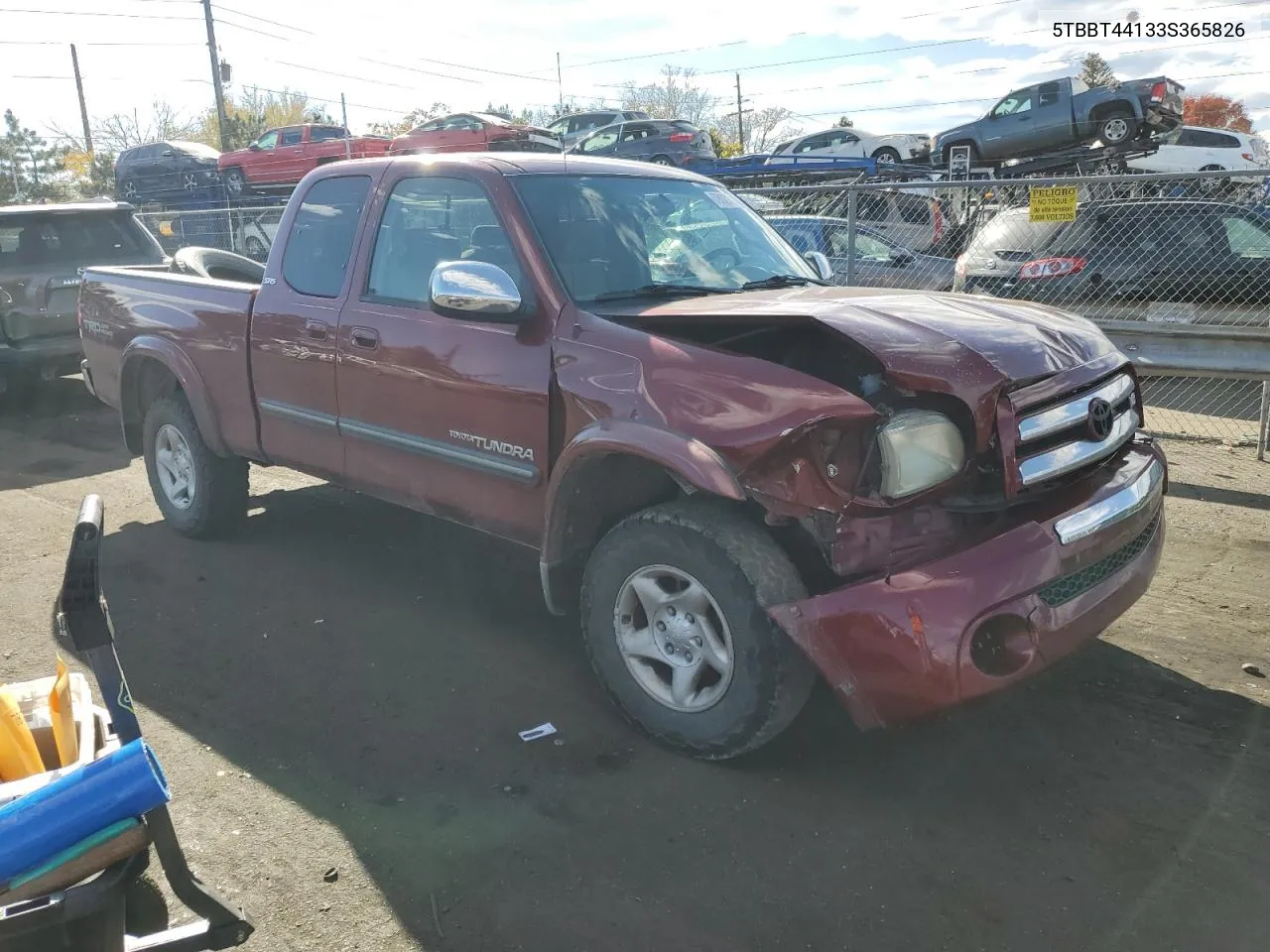 2003 Toyota Tundra Access Cab Sr5 VIN: 5TBBT44133S365826 Lot: 78021774