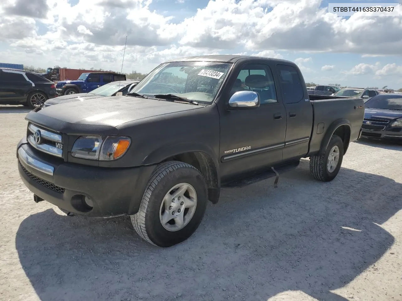 2003 Toyota Tundra Access Cab Sr5 VIN: 5TBBT44163S370437 Lot: 79413234