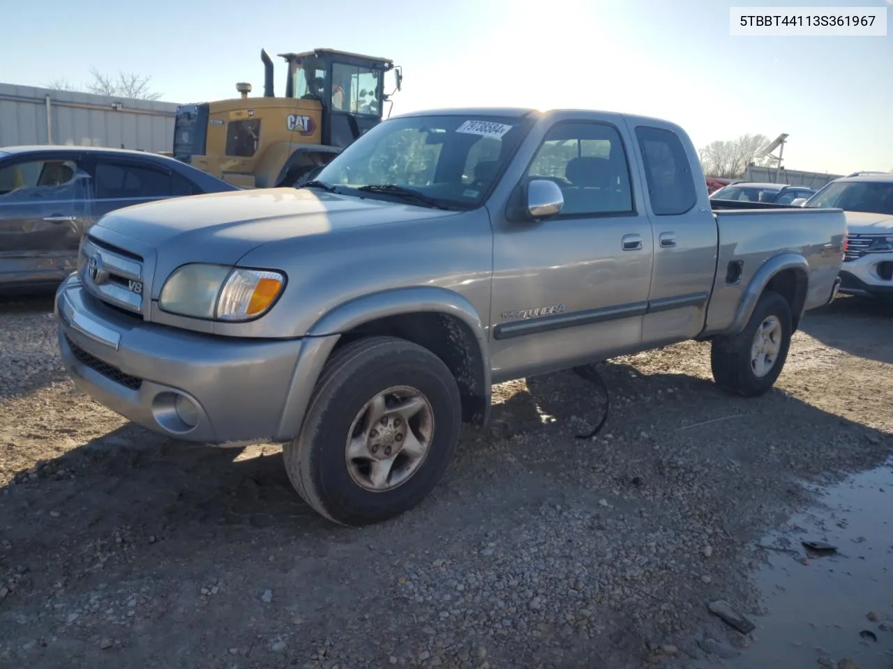 2003 Toyota Tundra Access Cab Sr5 VIN: 5TBBT44113S361967 Lot: 79738584