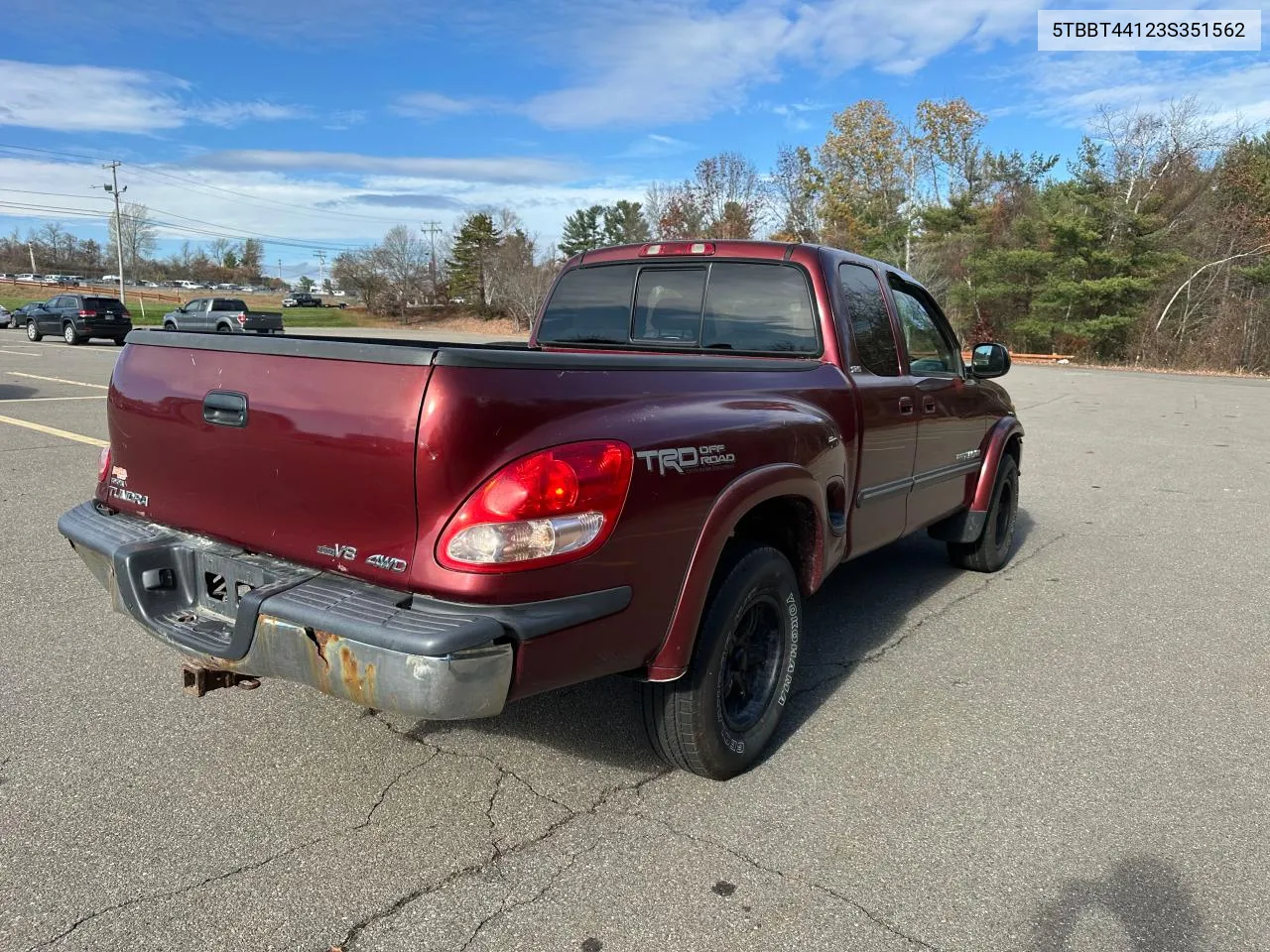 2003 Toyota Tundra Access Cab Sr5 VIN: 5TBBT44123S351562 Lot: 79877424