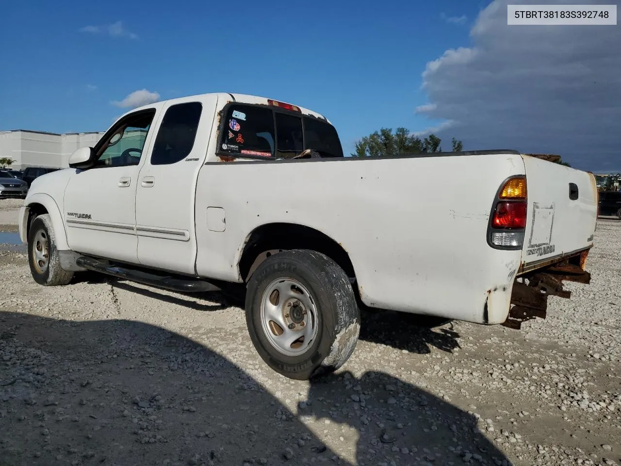 2003 Toyota Tundra Access Cab Limited VIN: 5TBRT38183S392748 Lot: 80452004