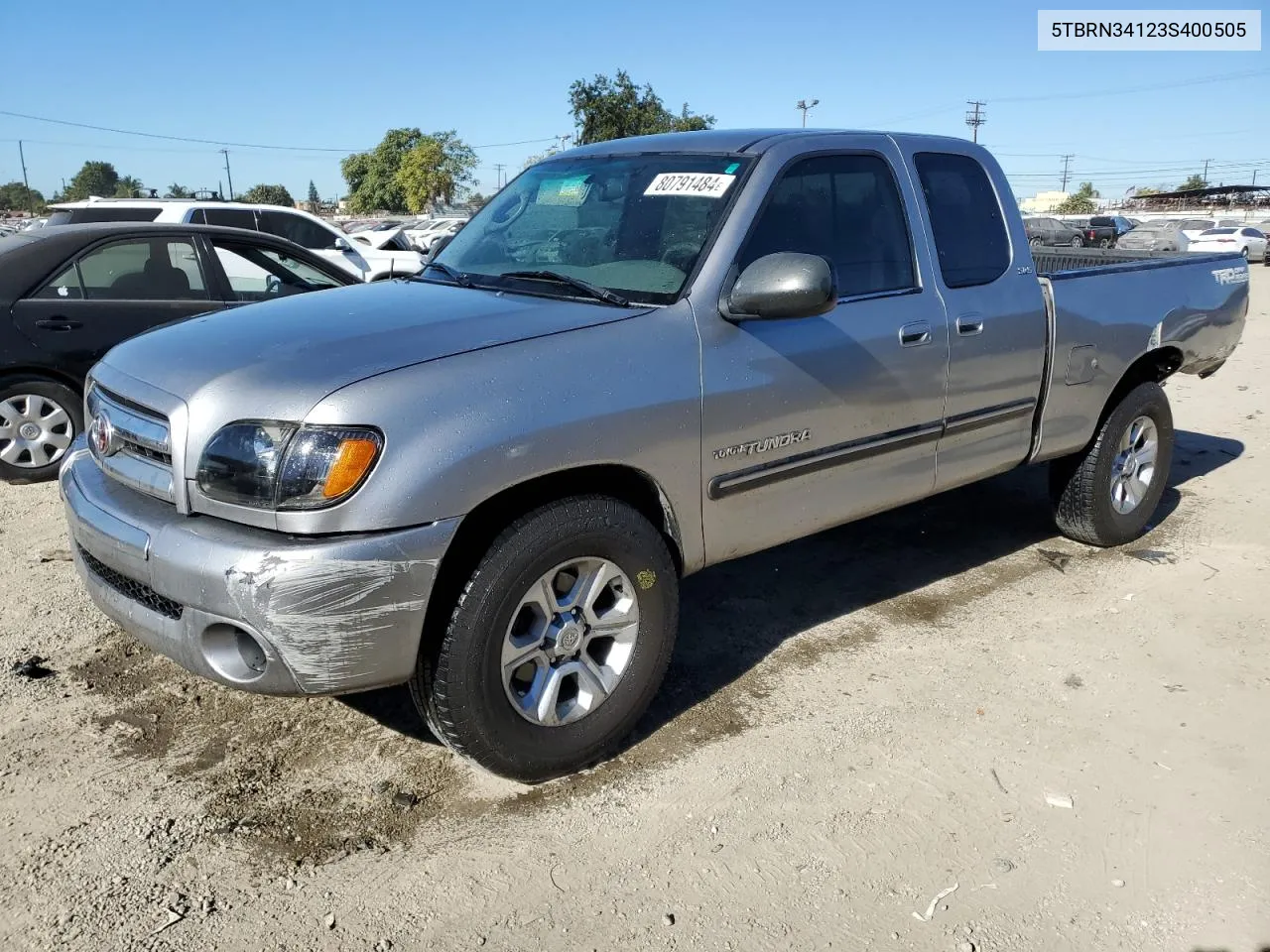 2003 Toyota Tundra Access Cab Sr5 VIN: 5TBRN34123S400505 Lot: 80791484