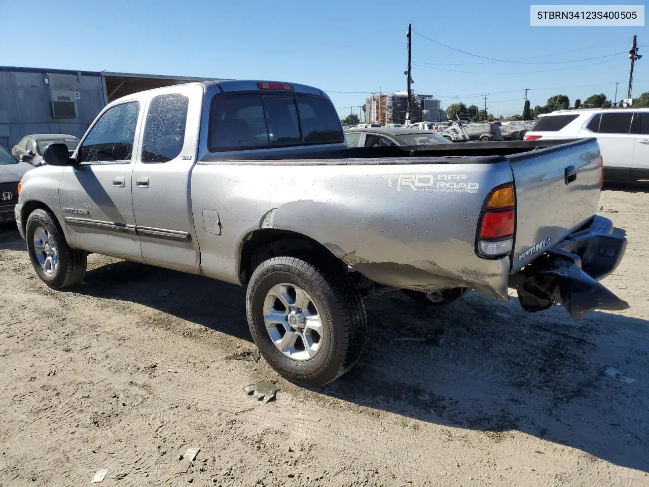 2003 Toyota Tundra Access Cab Sr5 VIN: 5TBRN34123S400505 Lot: 80791484