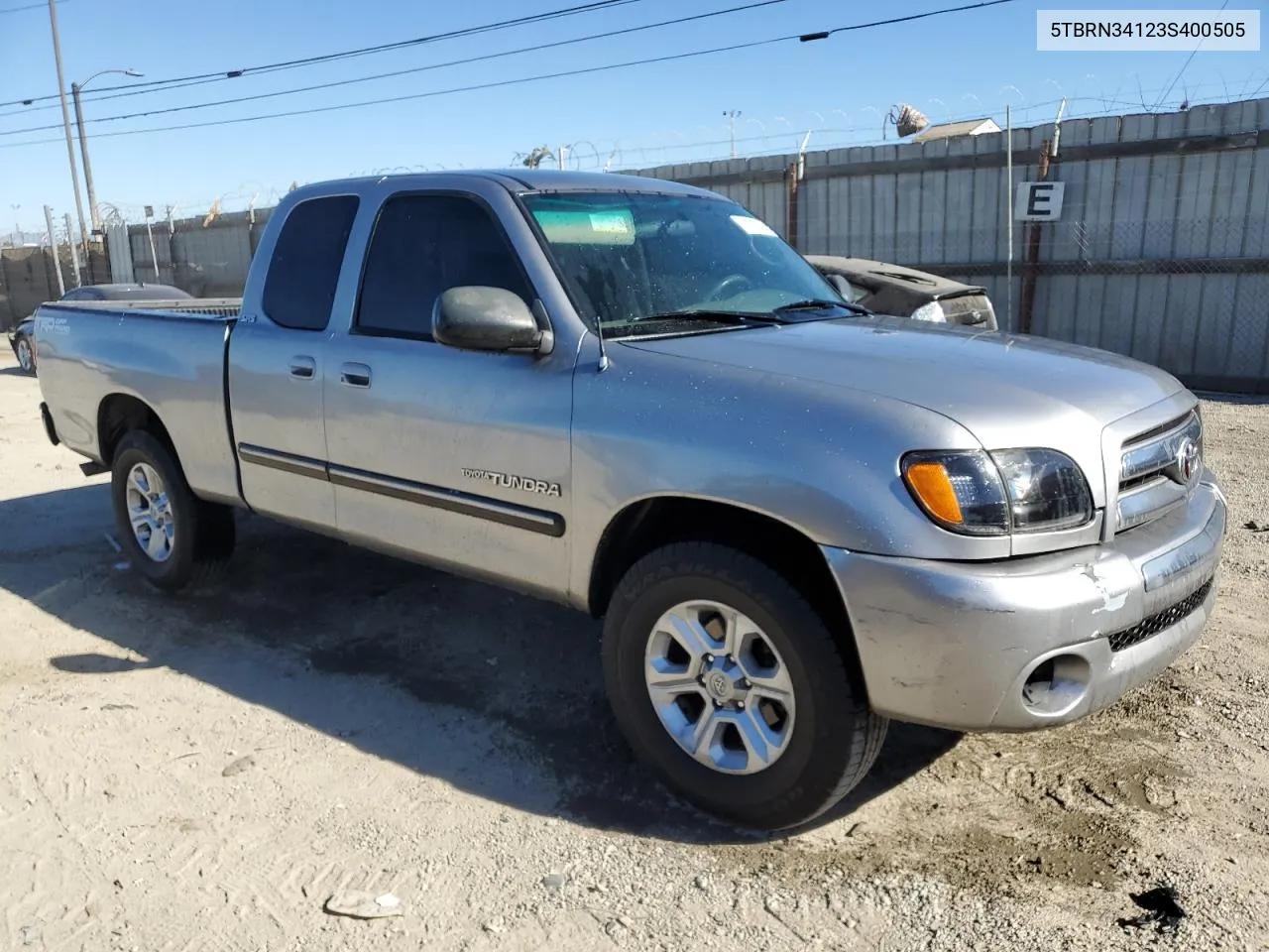 2003 Toyota Tundra Access Cab Sr5 VIN: 5TBRN34123S400505 Lot: 80791484