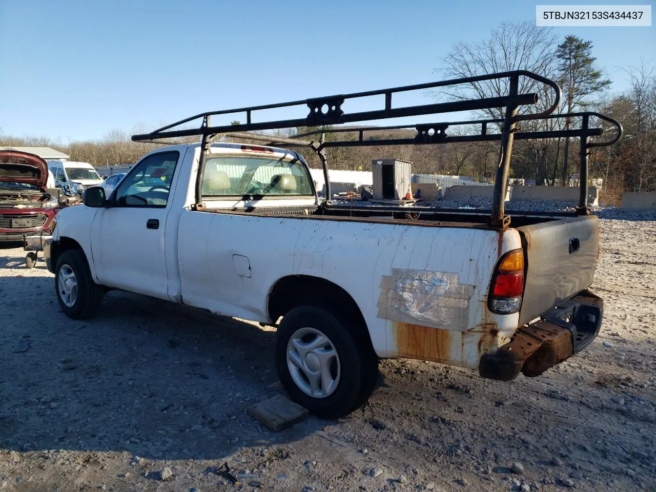 2003 Toyota Tundra VIN: 5TBJN32153S434437 Lot: 80859614