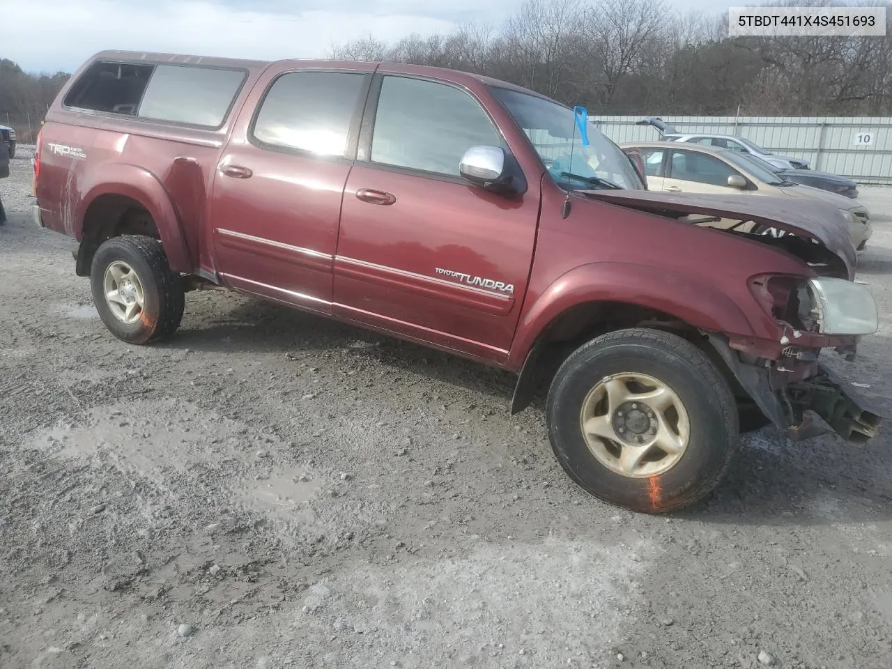 2004 Toyota Tundra Double Cab Sr5 VIN: 5TBDT441X4S451693 Lot: 64590514