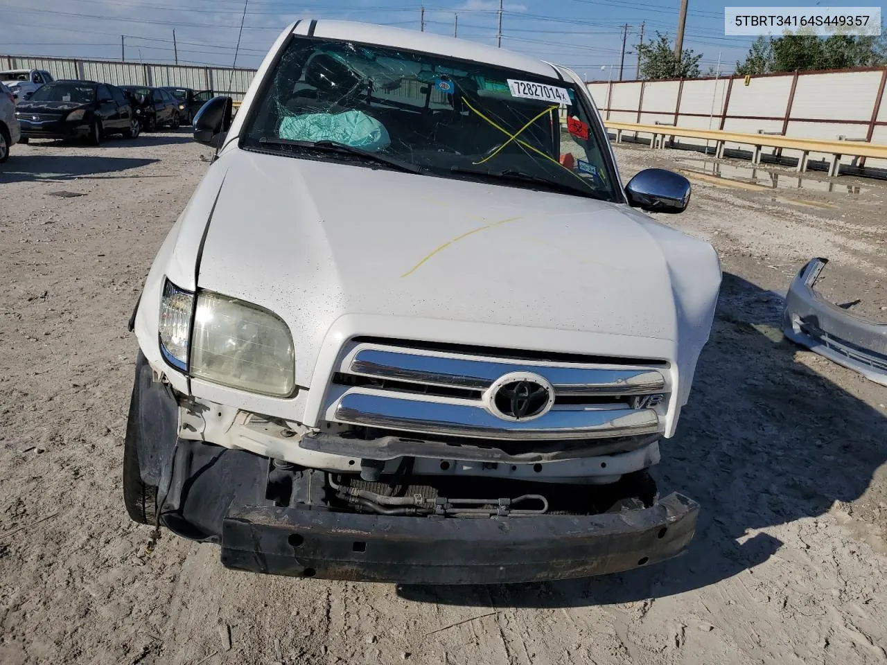 2004 Toyota Tundra Access Cab Sr5 VIN: 5TBRT34164S449357 Lot: 72827014