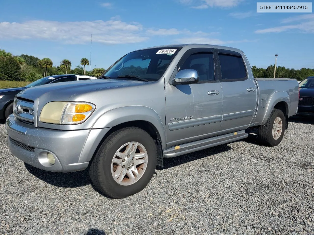 2004 Toyota Tundra Double Cab Sr5 VIN: 5TBET34114S457915 Lot: 73730304