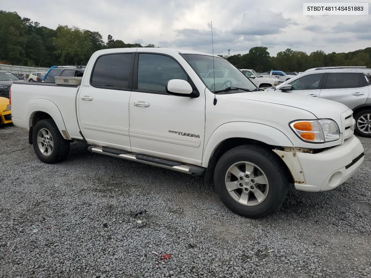 2004 Toyota Tundra Double Cab Limited VIN: 5TBDT48114S451883 Lot: 74250534