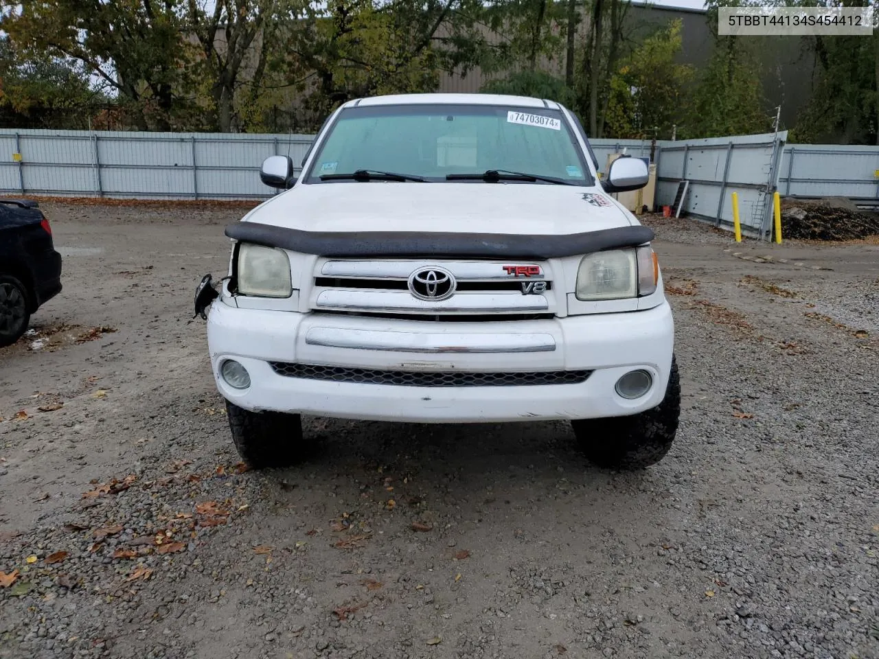 2004 Toyota Tundra Access Cab Sr5 VIN: 5TBBT44134S454412 Lot: 74703074