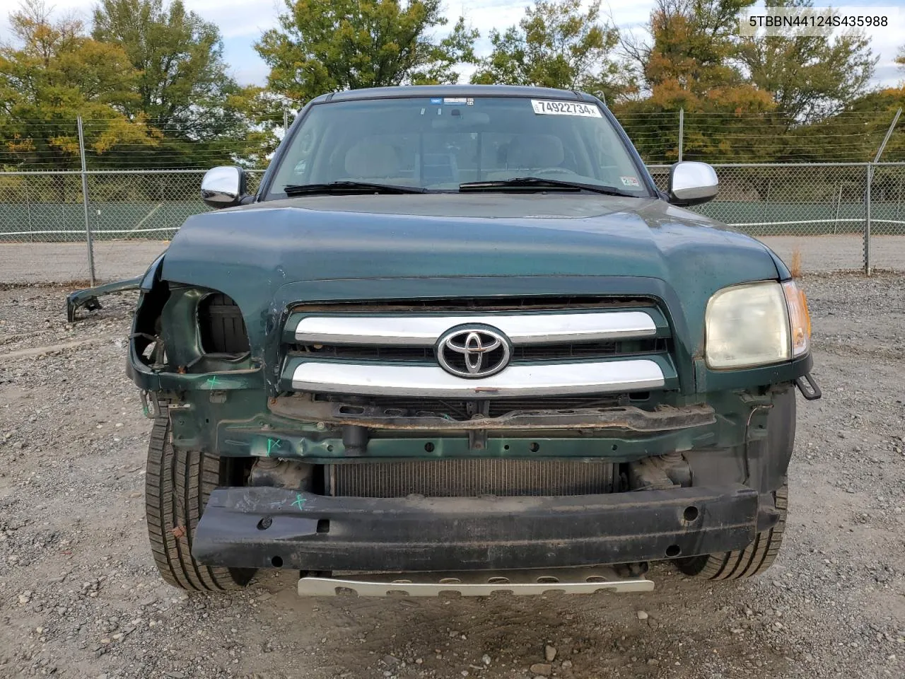 2004 Toyota Tundra Access Cab Sr5 VIN: 5TBBN44124S435988 Lot: 74922734