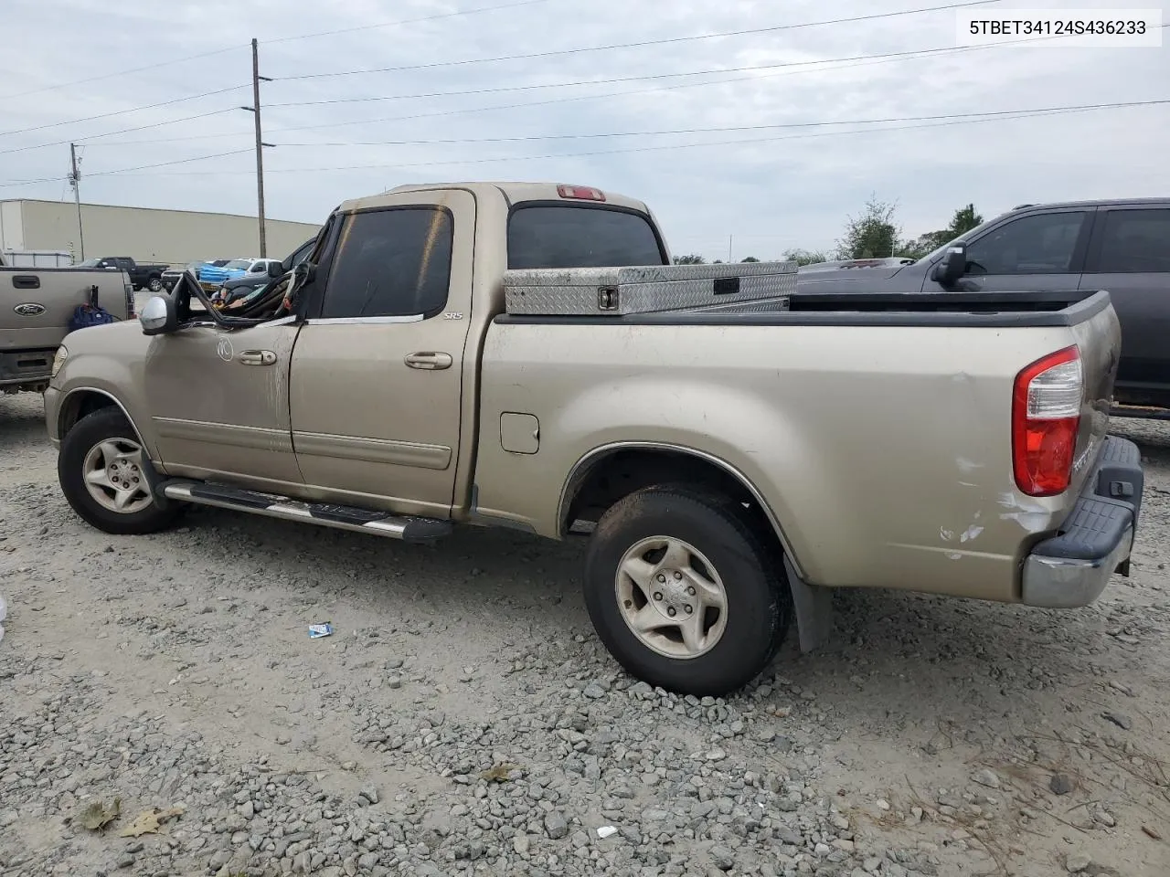 2004 Toyota Tundra Double Cab Sr5 VIN: 5TBET34124S436233 Lot: 75276644