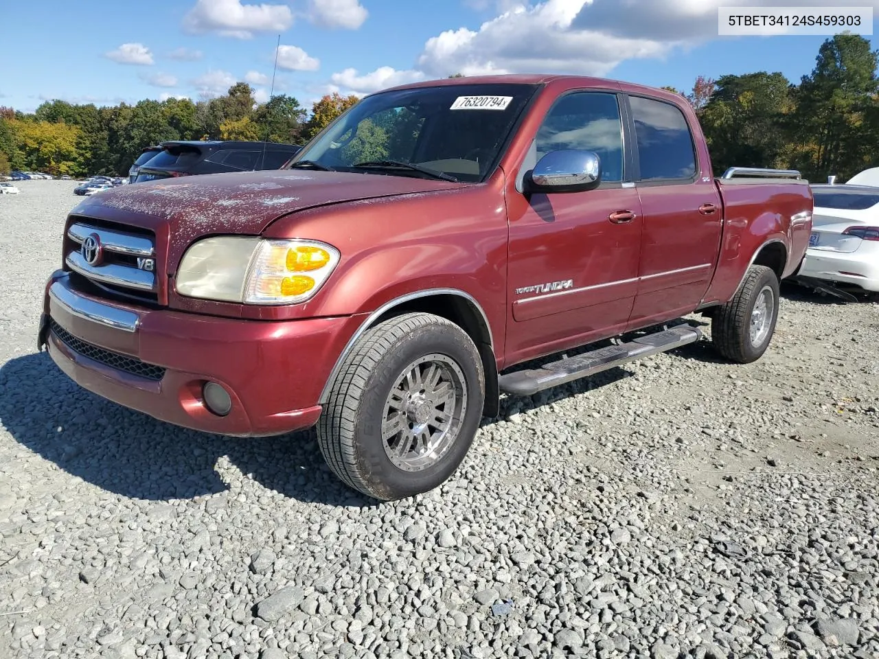 2004 Toyota Tundra Double Cab Sr5 VIN: 5TBET34124S459303 Lot: 76320794