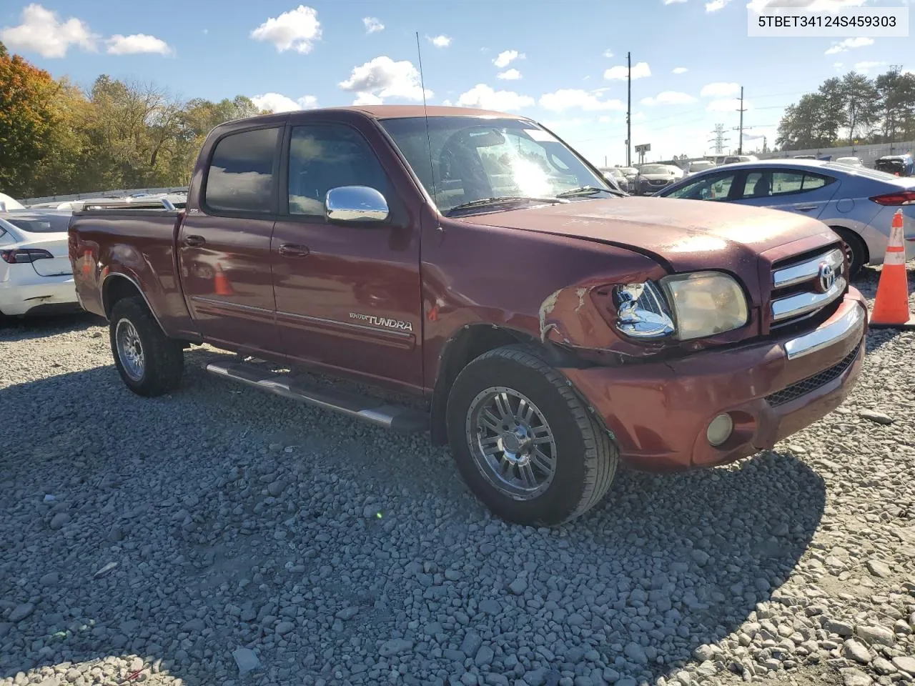 2004 Toyota Tundra Double Cab Sr5 VIN: 5TBET34124S459303 Lot: 76320794