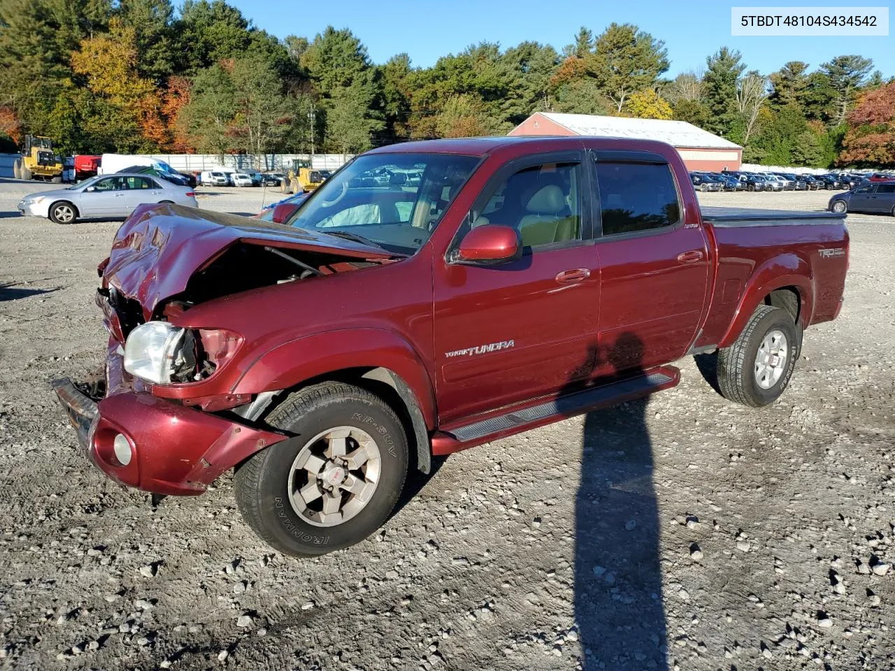 5TBDT48104S434542 2004 Toyota Tundra Double Cab Limited