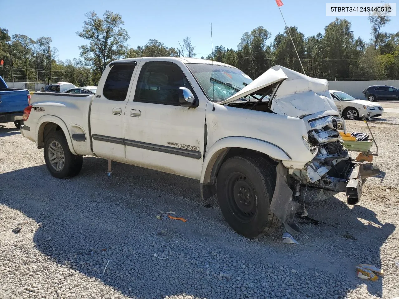 2004 Toyota Tundra Access Cab Sr5 VIN: 5TBRT34124S440512 Lot: 76704014