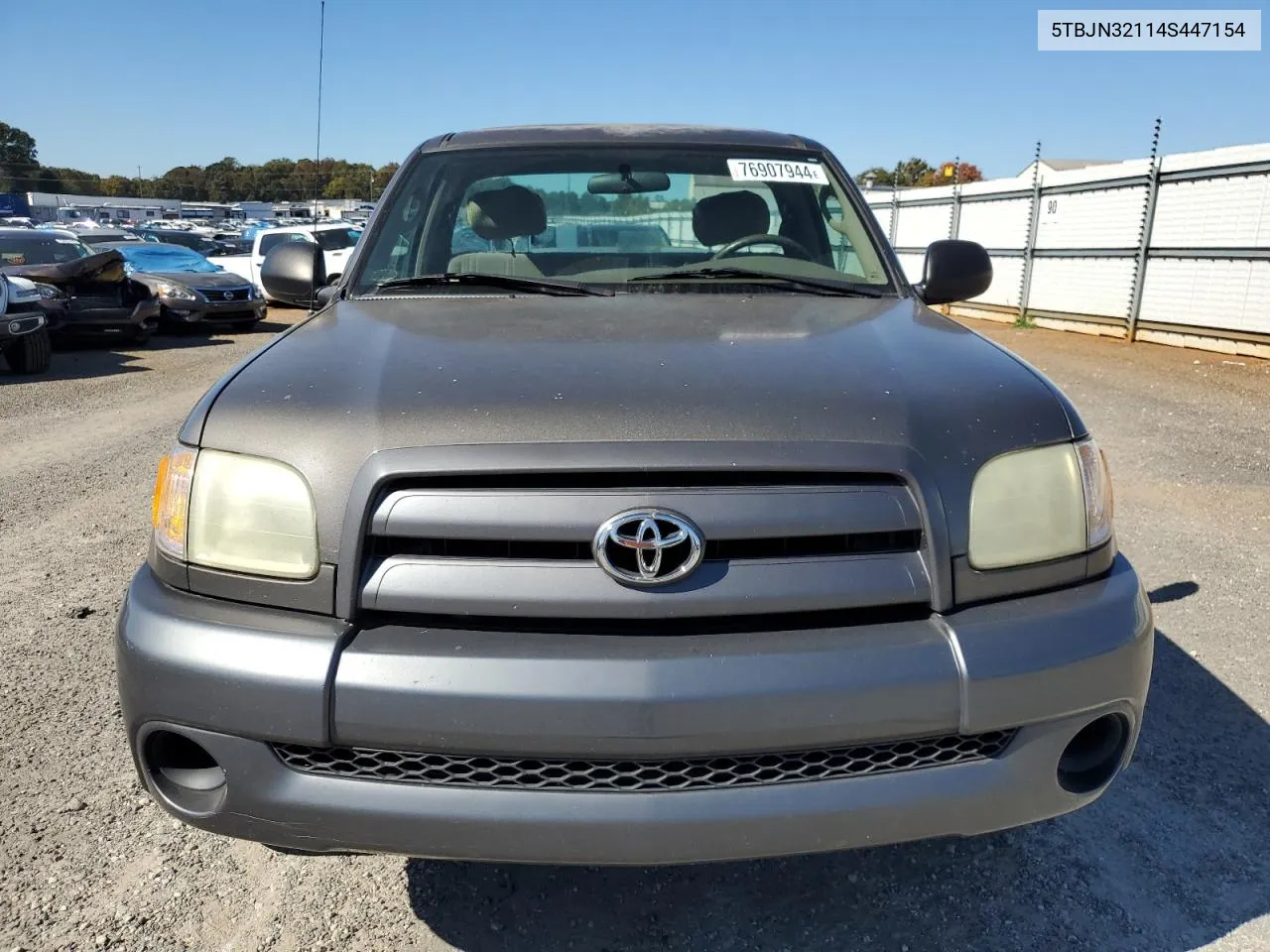 2004 Toyota Tundra VIN: 5TBJN32114S447154 Lot: 76907944