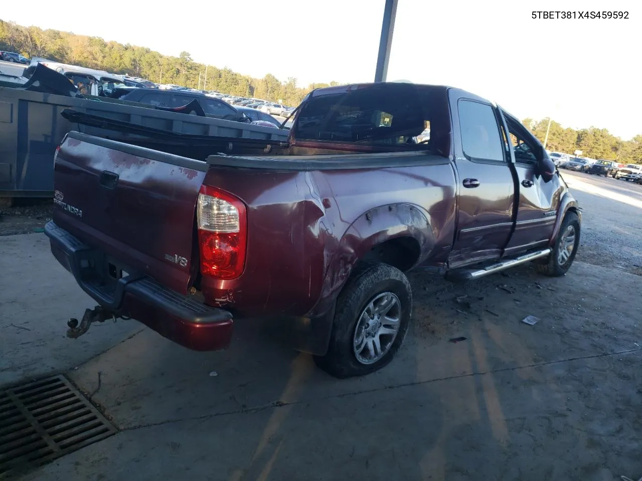 2004 Toyota Tundra Double Cab Limited VIN: 5TBET381X4S459592 Lot: 80200334