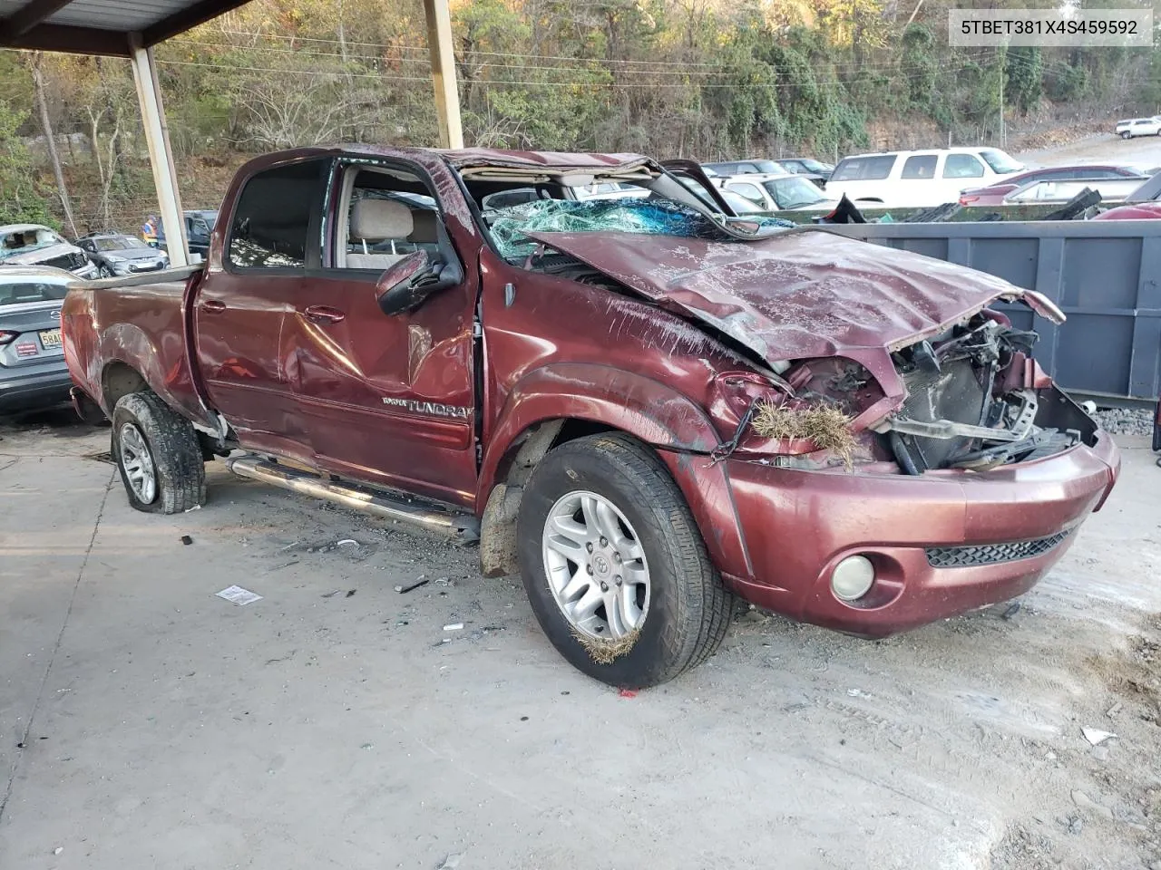 2004 Toyota Tundra Double Cab Limited VIN: 5TBET381X4S459592 Lot: 80200334