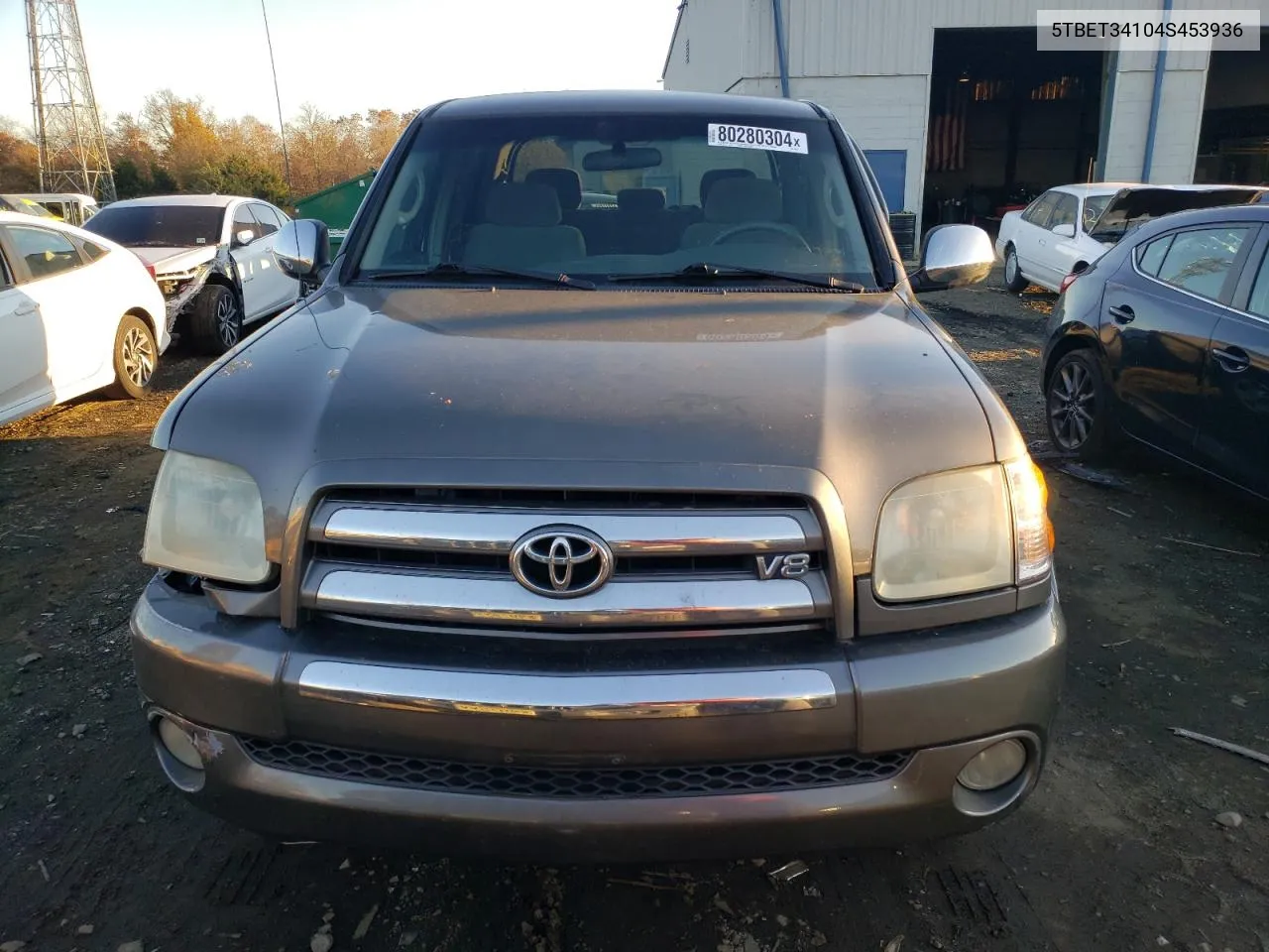 2004 Toyota Tundra Double Cab Sr5 VIN: 5TBET34104S453936 Lot: 80280304