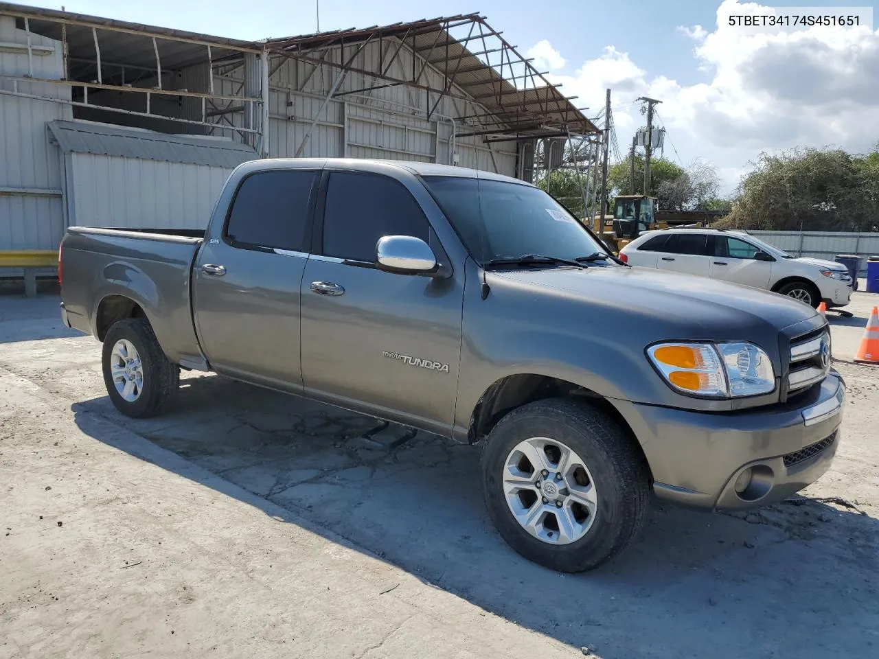 2004 Toyota Tundra Double Cab Sr5 VIN: 5TBET34174S451651 Lot: 80492354