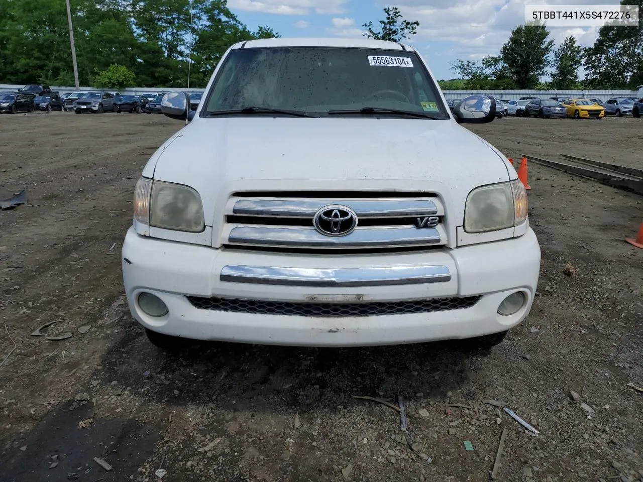 2005 Toyota Tundra Access Cab Sr5 VIN: 5TBBT441X5S472276 Lot: 55563104