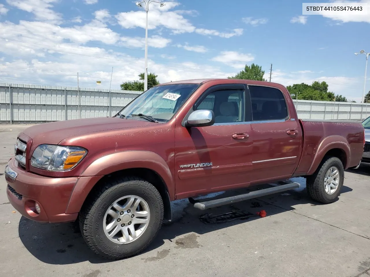 2005 Toyota Tundra Double Cab Sr5 VIN: 5TBDT44105S476443 Lot: 62149194