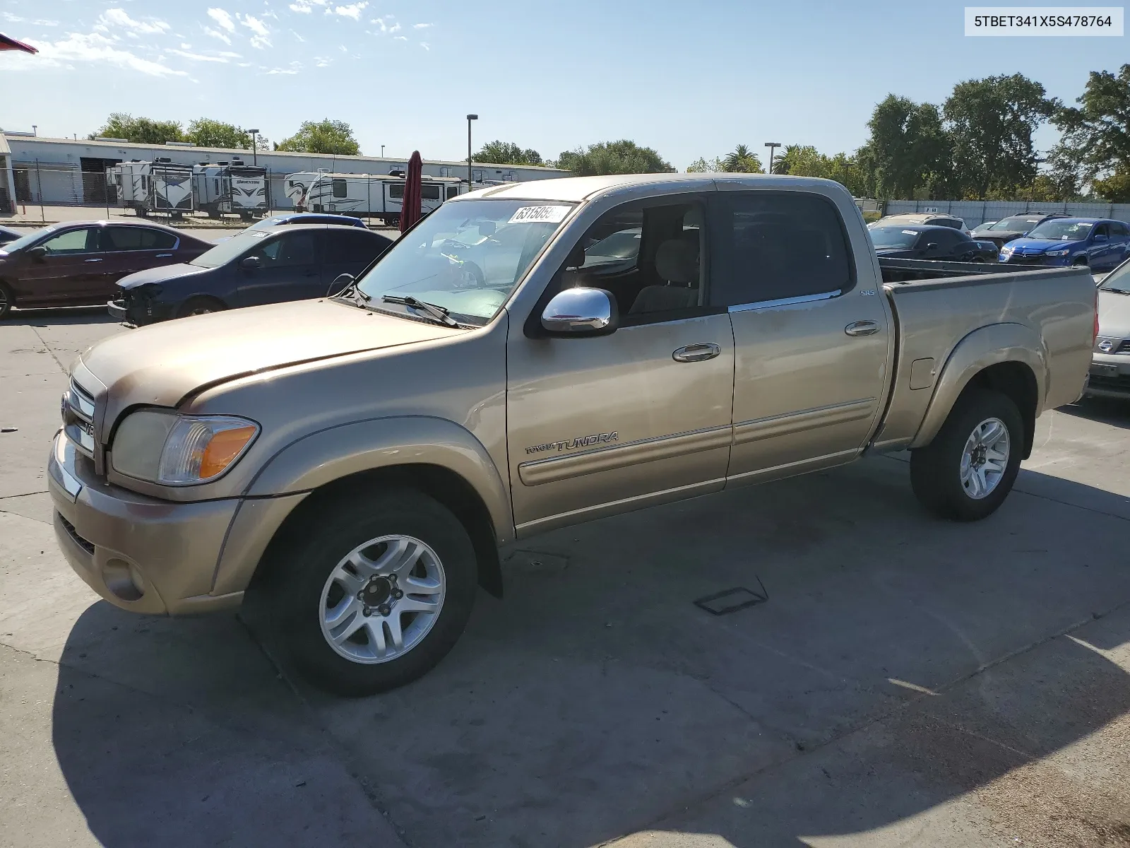 2005 Toyota Tundra Double Cab Sr5 VIN: 5TBET341X5S478764 Lot: 63150564