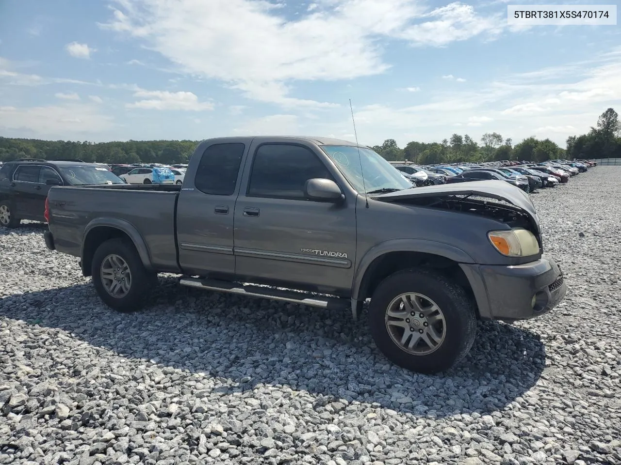 2005 Toyota Tundra Access Cab Limited VIN: 5TBRT381X5S470174 Lot: 69930924