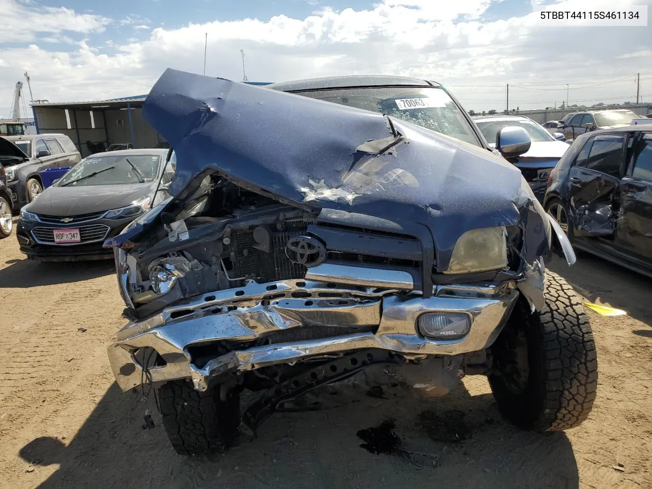 2005 Toyota Tundra Access Cab Sr5 VIN: 5TBBT44115S461134 Lot: 70063164