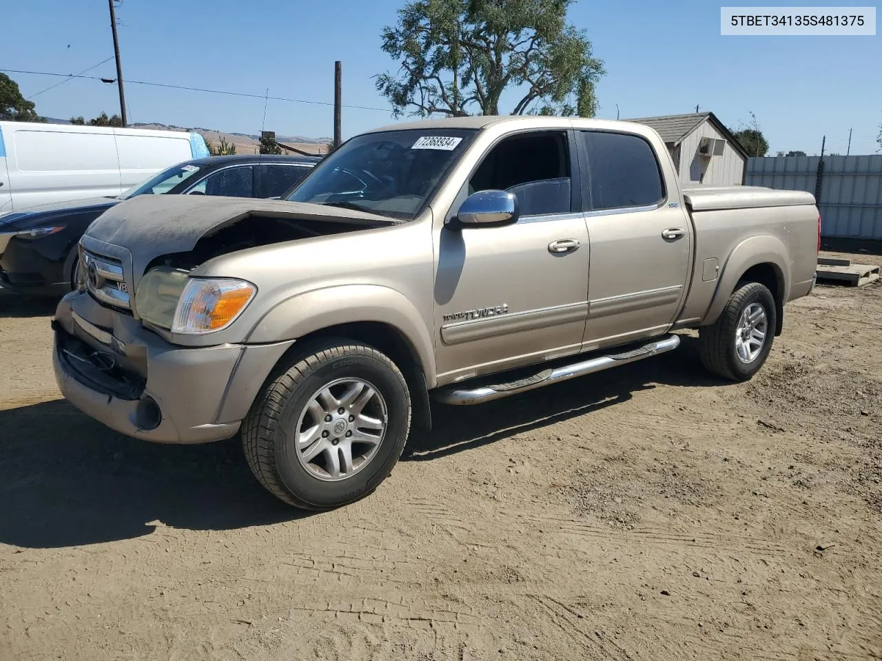 2005 Toyota Tundra Double Cab Sr5 VIN: 5TBET34135S481375 Lot: 72368934