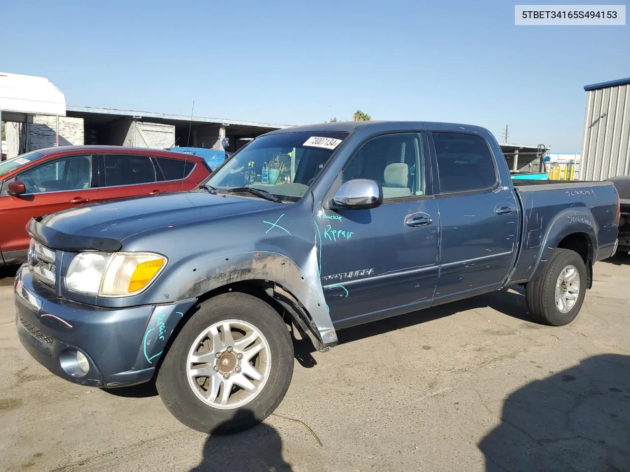 2005 Toyota Tundra Double Cab Sr5 VIN: 5TBET34165S494153 Lot: 73007134