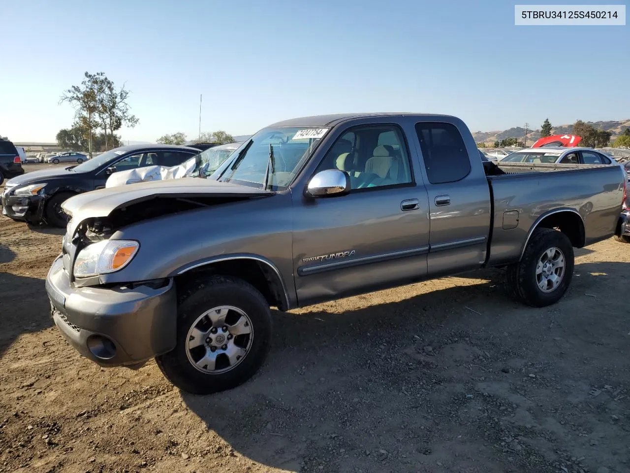 2005 Toyota Tundra Access Cab Sr5 VIN: 5TBRU34125S450214 Lot: 74247754