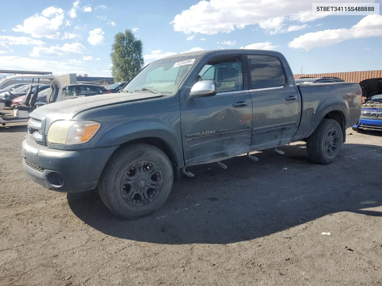 2005 Toyota Tundra Double Cab Sr5 VIN: 5TBET34115S488888 Lot: 74398264