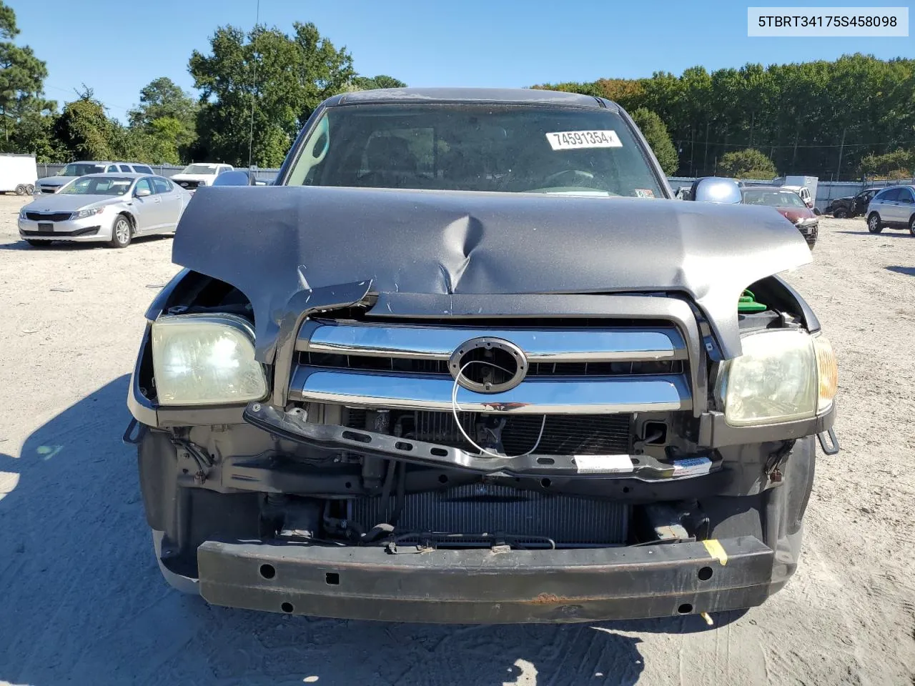 2005 Toyota Tundra Access Cab Sr5 VIN: 5TBRT34175S458098 Lot: 74591354