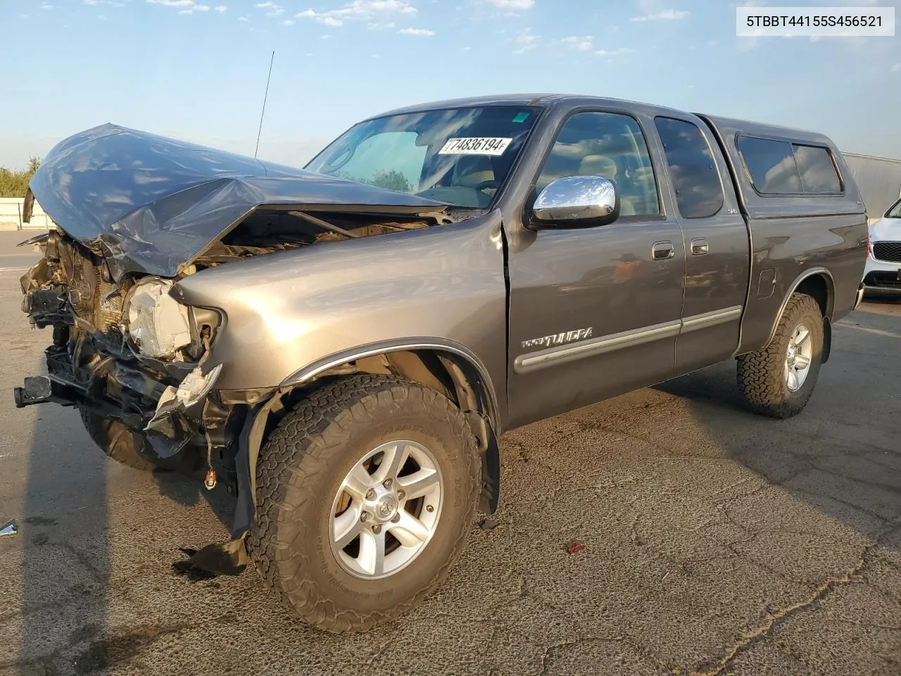 2005 Toyota Tundra Access Cab Sr5 VIN: 5TBBT44155S456521 Lot: 74836194