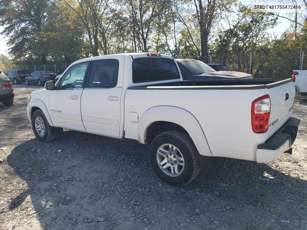 2005 Toyota Tundra Double Cab Limited VIN: 5TBDT48175S472416 Lot: 75606204