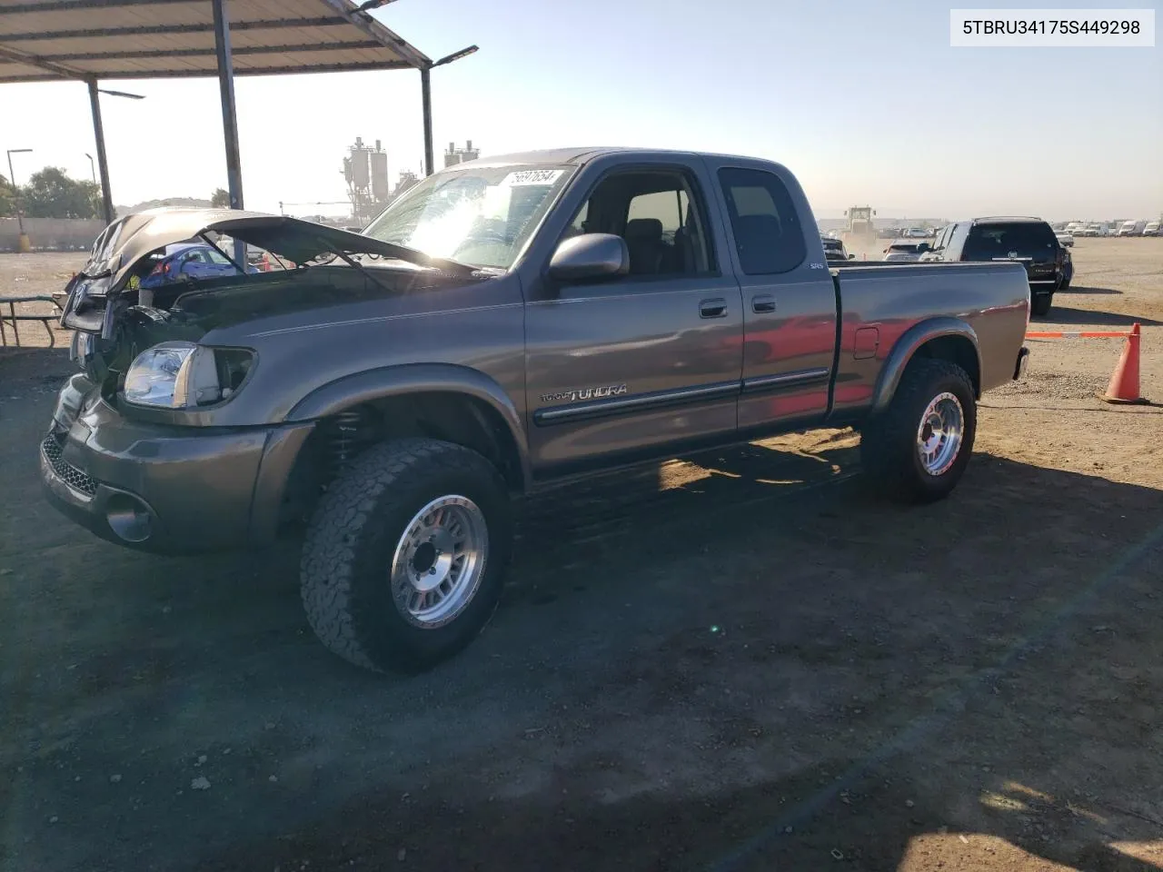 2005 Toyota Tundra Access Cab Sr5 VIN: 5TBRU34175S449298 Lot: 75697654