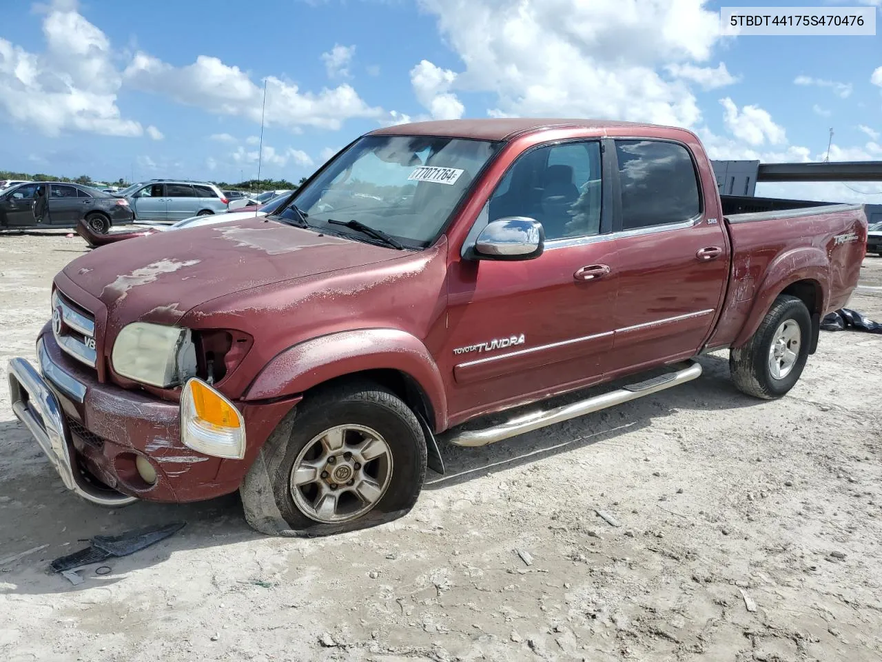 2005 Toyota Tundra Double Cab Sr5 VIN: 5TBDT44175S470476 Lot: 77071764